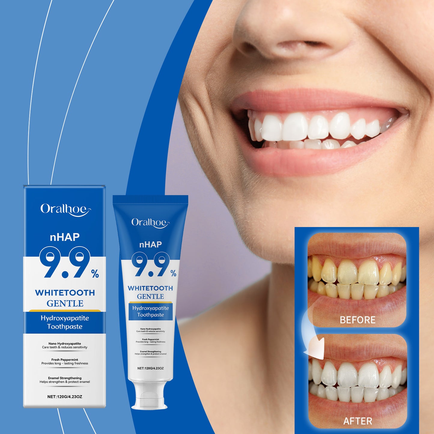 Gentle Mint Whitening Toothpaste 120g - Enamel Protective, Fresh Breath