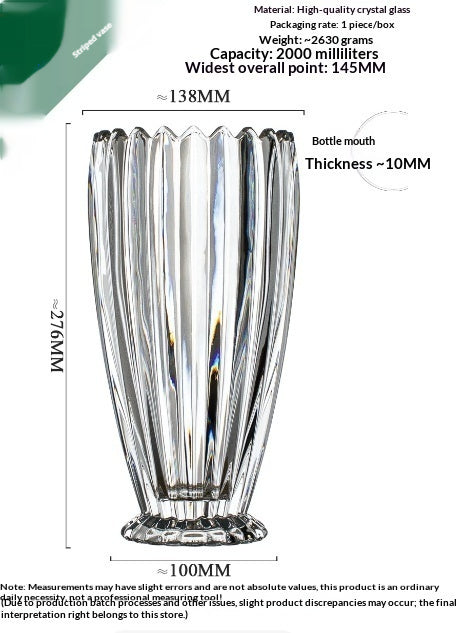 Crystal Glass Vase for Flower Arrangements - Multiple Sizes