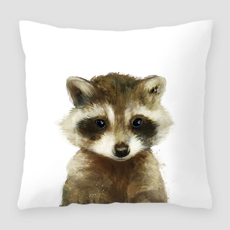 Cartoon Peach Skin Velvet Pillow Cover for Sofa & Living Room - Multiple Colors