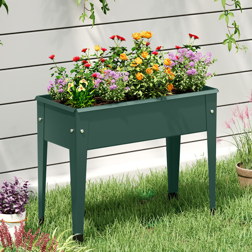 Elevated Metal Raised Garden Bed - Ergonomic 32" Height, Green