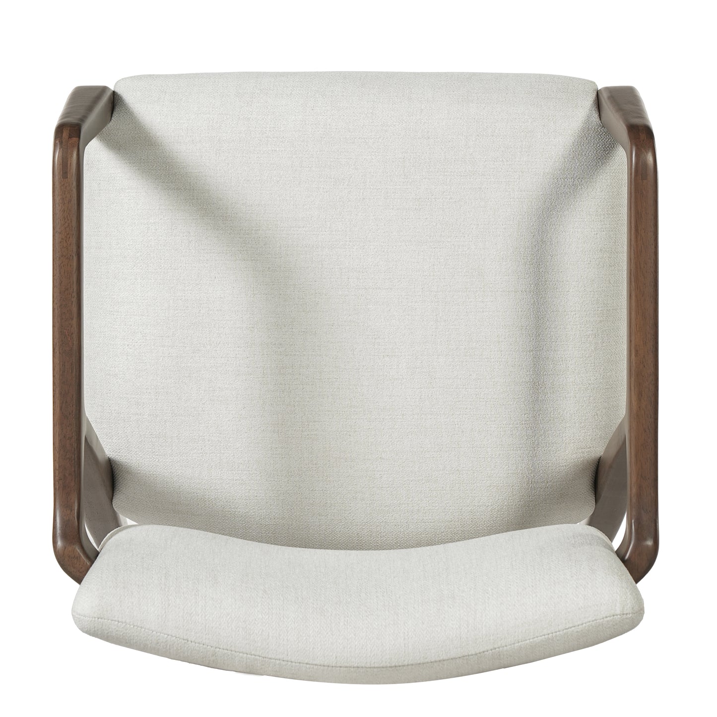 Mid-Century Upholstered Dining Armchair Set - Beige & Brown