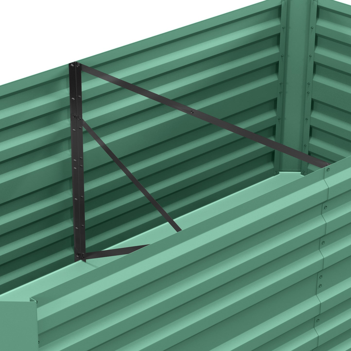 Galvanized Steel Raised Garden Bed 71x36x23 Inches Outdoor Planter with Reinforced Rods - Light Green