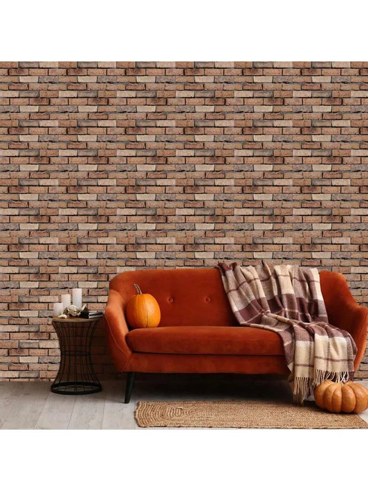 10 Pack 3D White Brick Wall Stickers - Removable & Waterproof