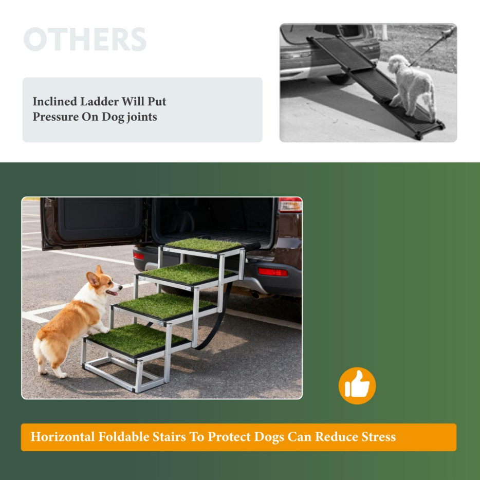 Foldable Dog Ramp for Large Pets - Portable Non-Slip Car, SUV, Truck Support