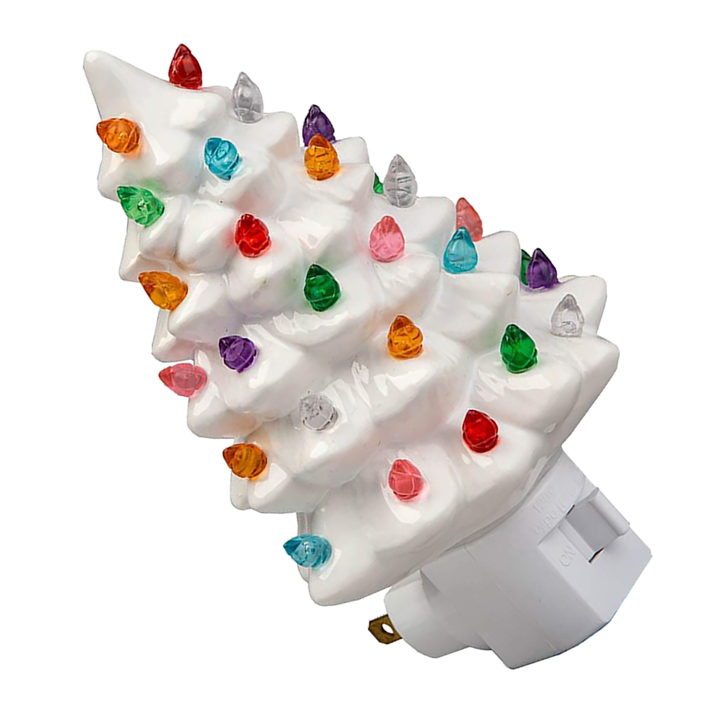 Ceramic Xmas Tree Night Light - Decorative Plug-In for Home