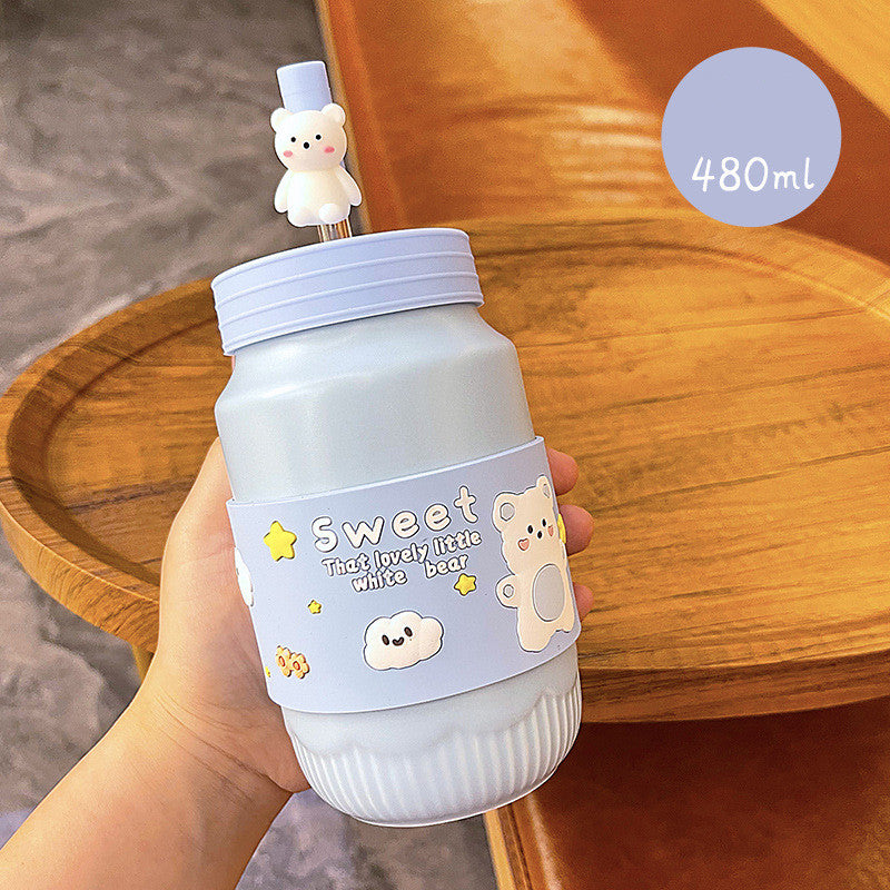 Ceramic Mug with Cover - Cute & Creative Household Drinkware, 480ML