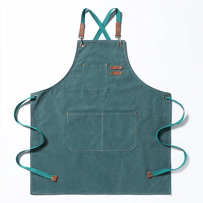 Thickened Canvas Jean Apron for Kitchen & Household Use - Multiple Colors