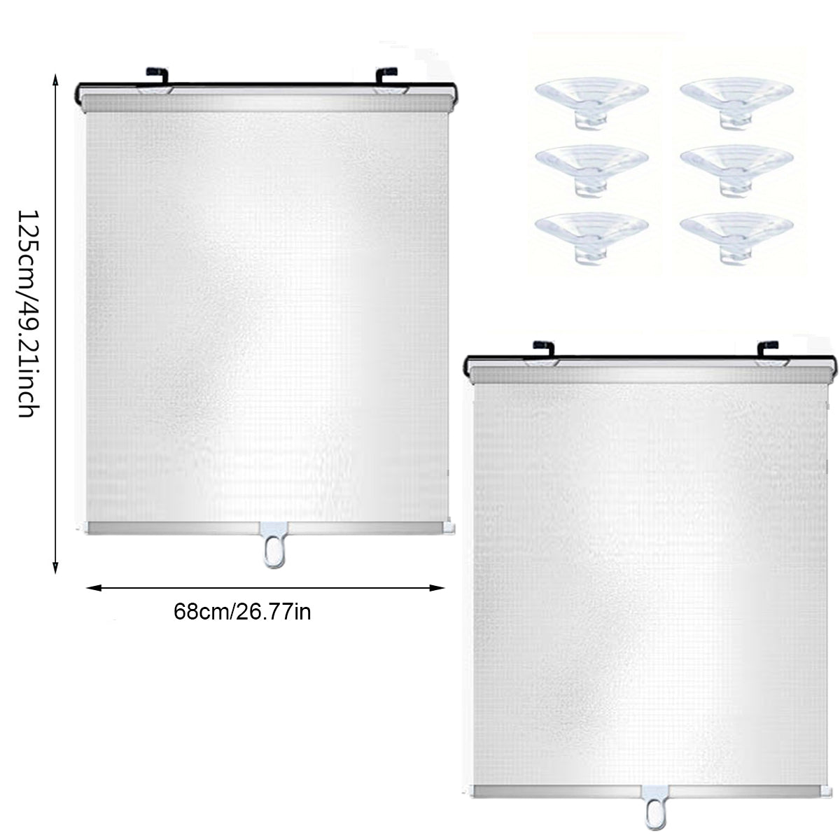 Retractable Blackout Roller Blinds - 2 Pack Window Shades