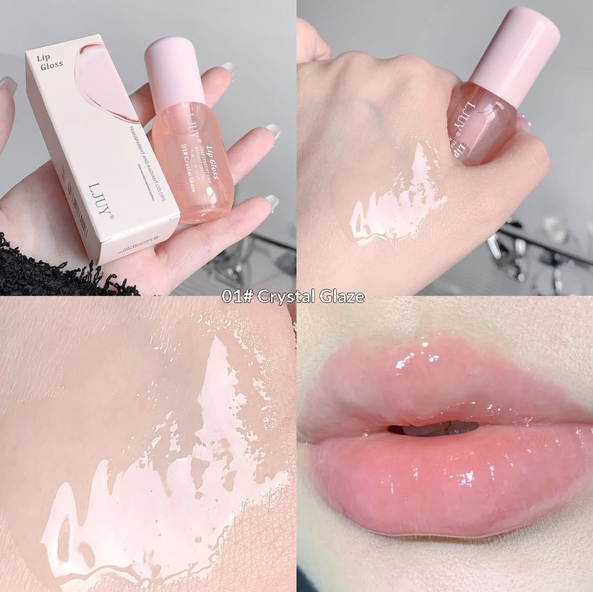 Lip Gloss Set - Translucent Lip Oil with Brightening Shades, Long-Lasting
