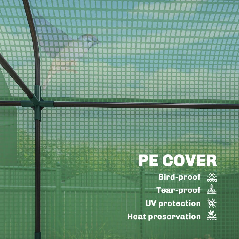Portable Mini Greenhouse with Three-Tier Plant Shelf - Green