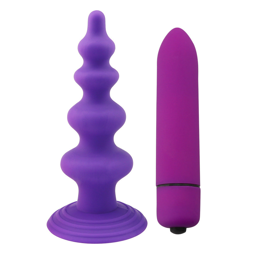 Silicone Butt Plug for Female Pleasure - Purple, Adjustable Size