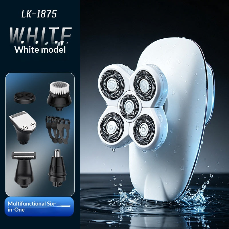 Electric Shaver with Floating Heads & Nose Trimmer