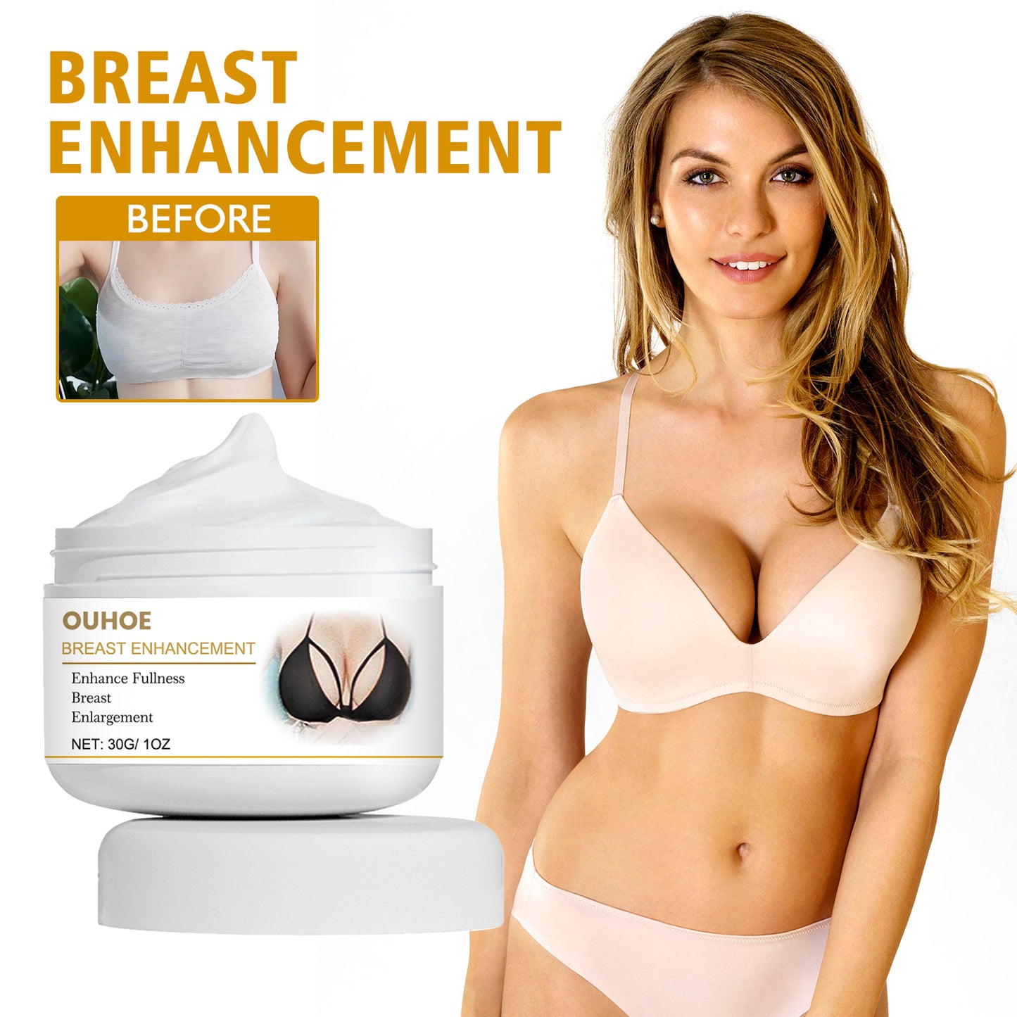 Breast Firming and Lifting Cream - Natural Nourishing Massage Balm