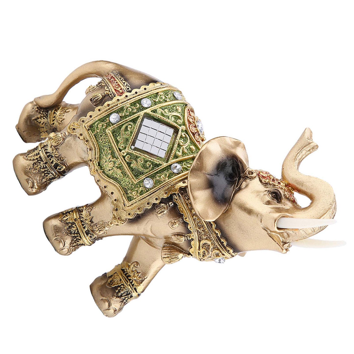Feng Shui Green Elephant Statue - Wealth Figurine for Home Decor