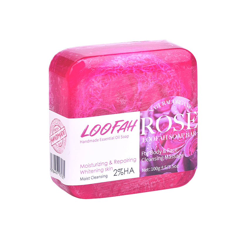 Rose Loofah Soap 100g