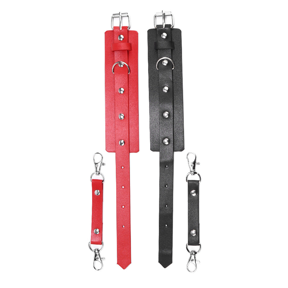Adjustable Punk Style Handcuff Belt & Leg Ring Set for Couples