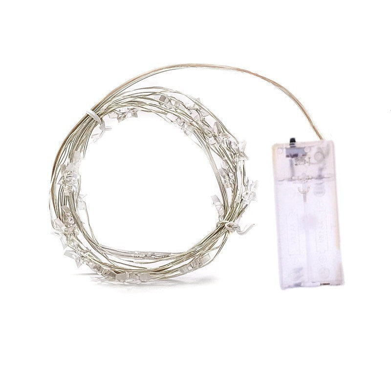 Battery Operated LED Star Fairy Lights 2m Warm White Twinkle String Copper Wire