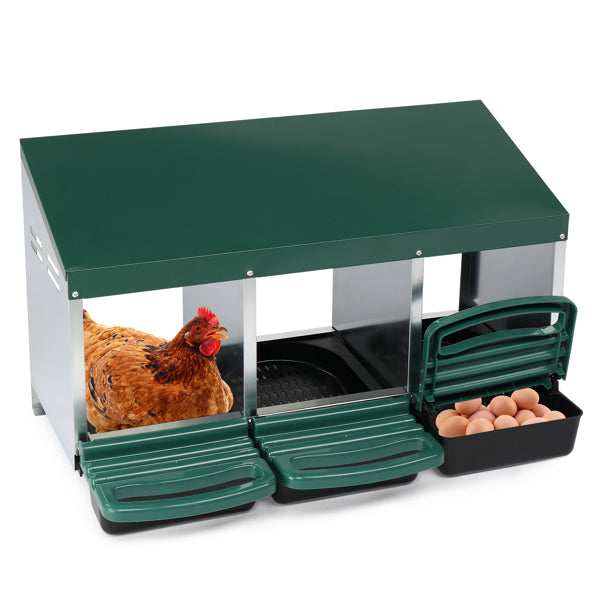 3-Compartment Chicken Feeding Trough - Poultry Water & Feed Dispenser