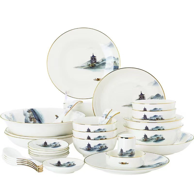 Ceramic Tableware Set with Multiple Color Options for Home & Kitchen