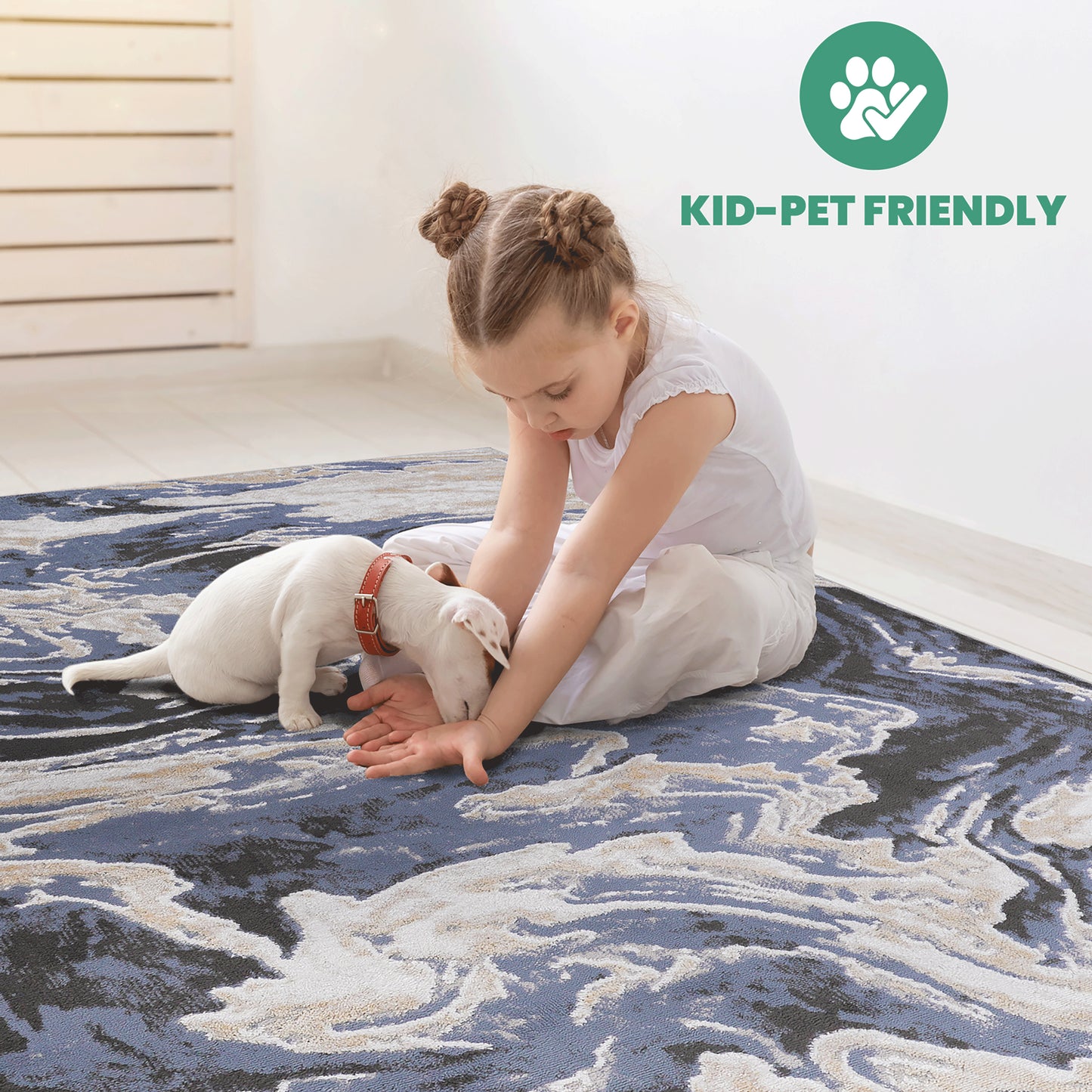 PAYAS 2X3 L.Blue Abstract Doormat Rug