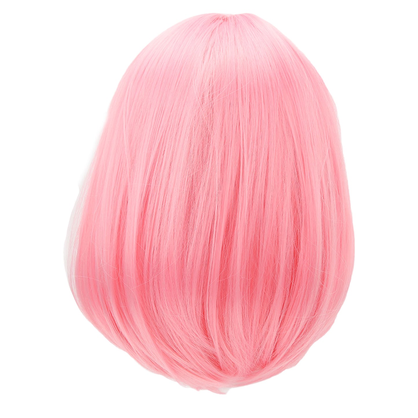 Short Pink Bob Wig with Bangs - Fluffy Synthetic Heat-Resistant Hair