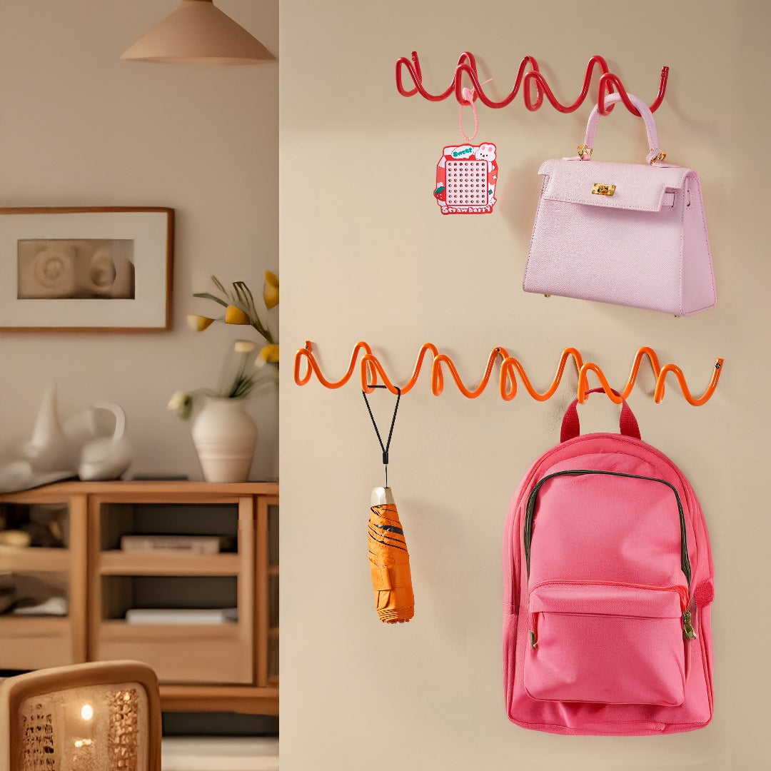 Wall-Mounted Coat and Hat Hook Rack with 3-5 Hooks - Minimalist Iron Decor