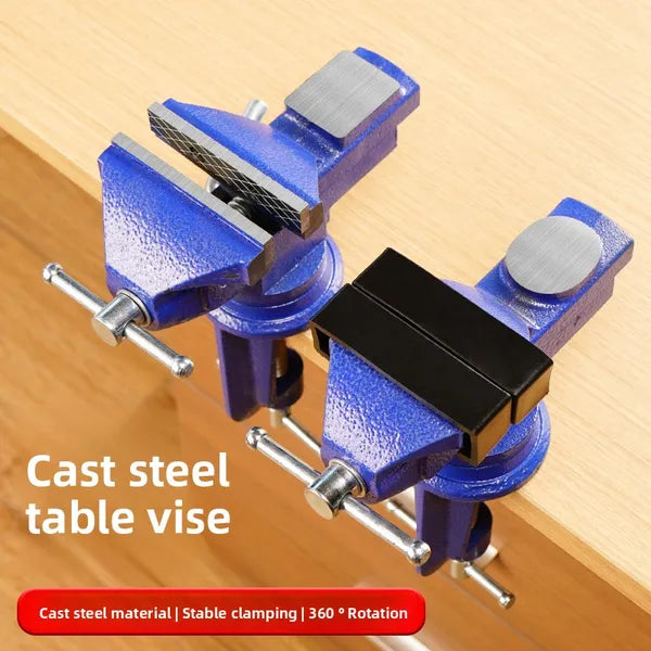 Heavy-Duty Cast Steel Bench Vise 70mm Clamping, Industrial Table Vise for Workshop
