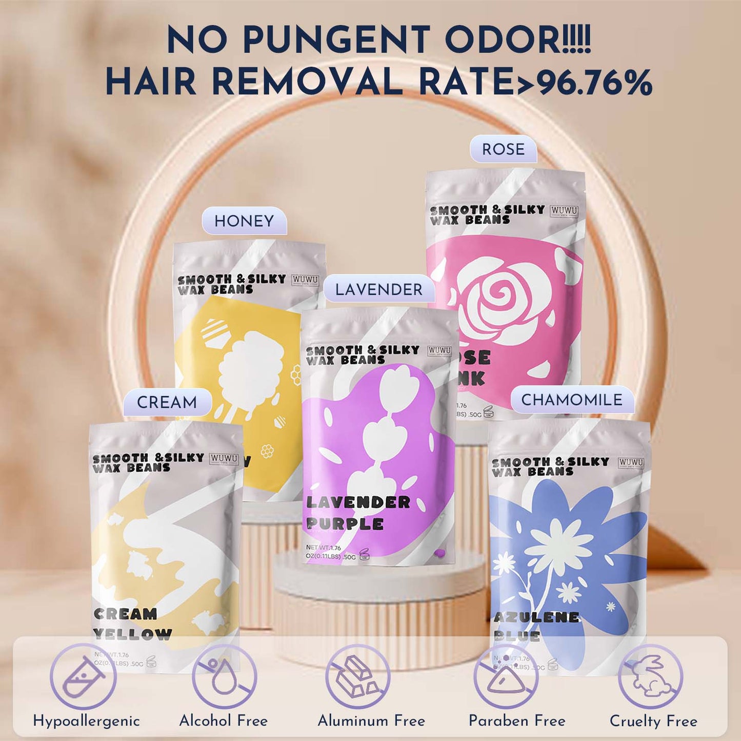 23-Piece At-Home Waxing Kit with Wax Warmer and Natural Hair Removal Beads
