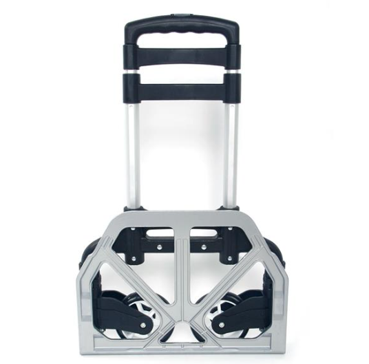 Portable Foldable Luggage Cart Trolley with Telescopic Handle - Black