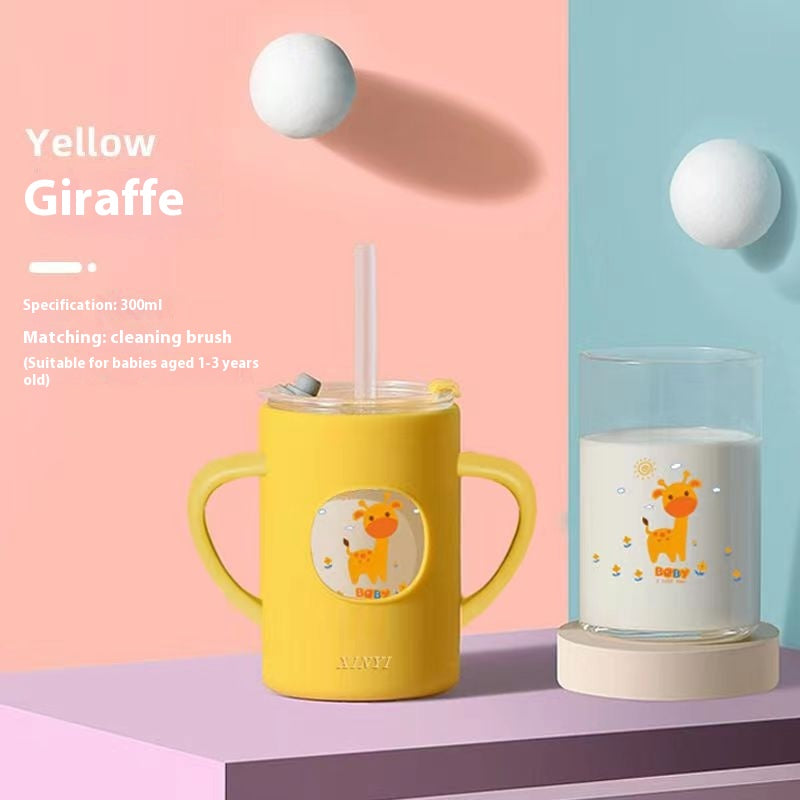 Kids Milk Cup with Scale and Double Handles - Baby Drinking Cup
