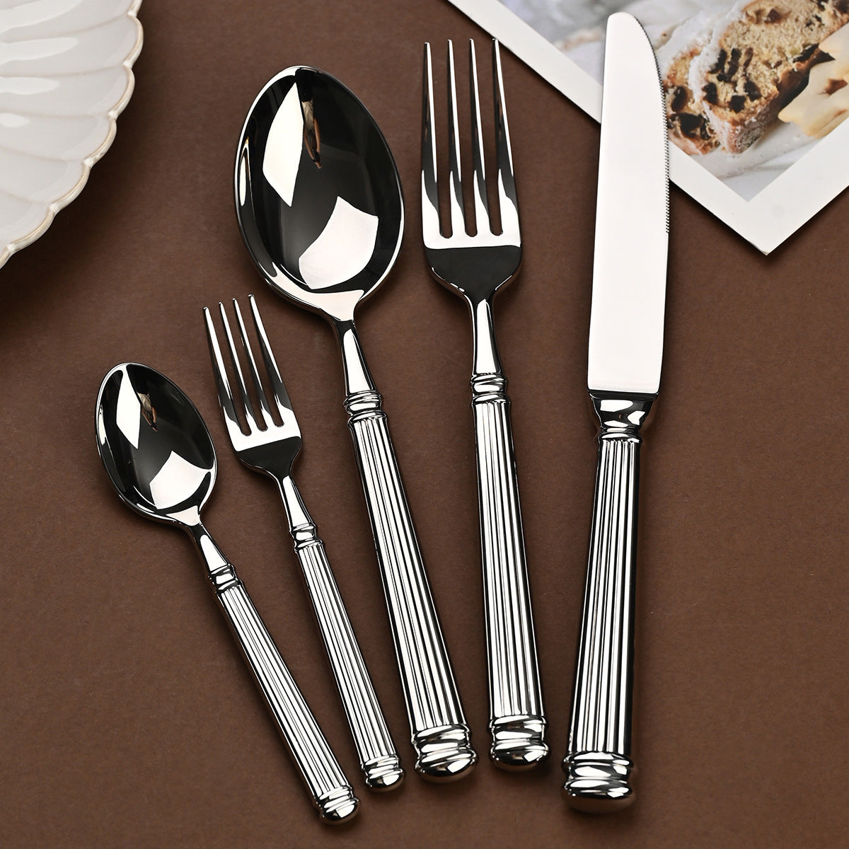 Stainless Steel Knife Fork Spoon Set - Modern Kitchen Utensils, 304 Steel