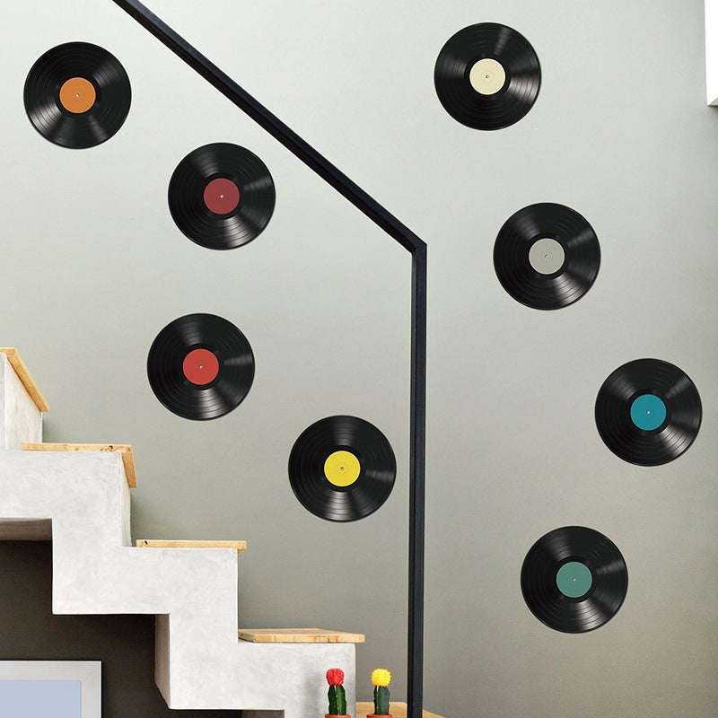 Music Record Shaped Wall Sticker for Bedroom & Living Room Decor