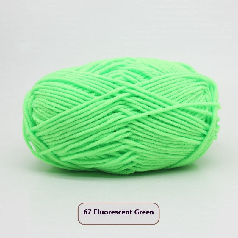 Four-Strand Milk Cotton Crochet Yarn Balls for Craft Projects - Multiple Colors