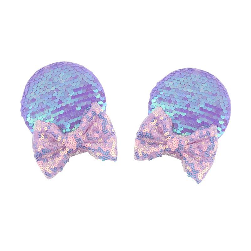 Sequin Bow Hairpin Clip for Kids