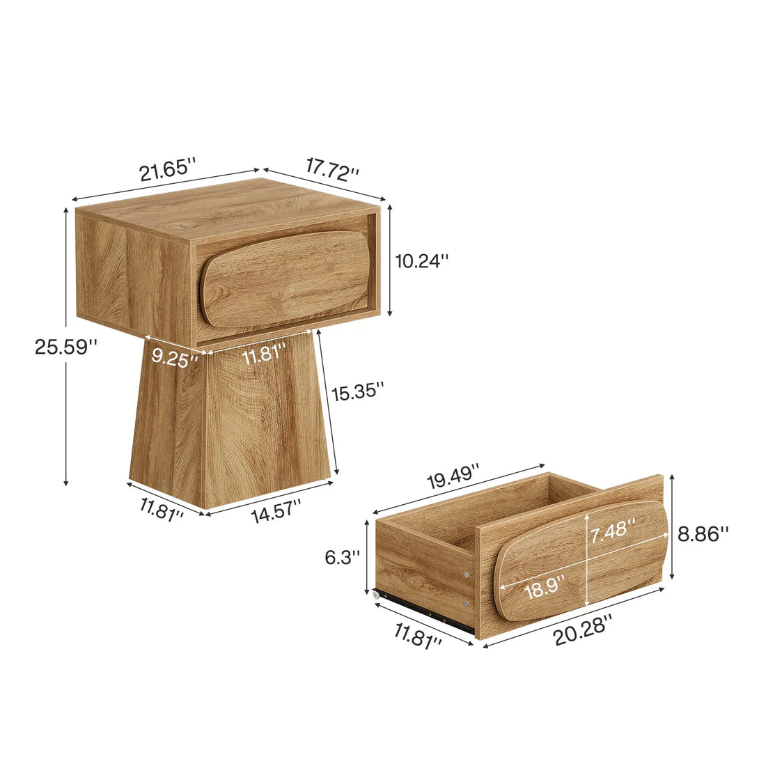 Compact Side Table with Drawer - Brown Accent Furniture