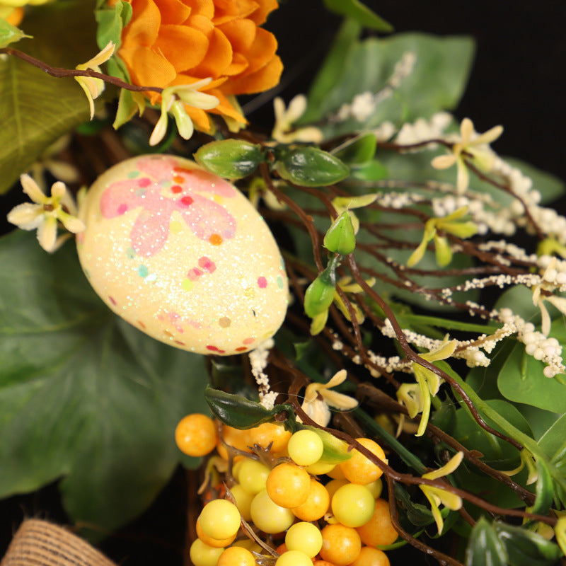 Decorative Easter Egg Wreath 40cm Flower Home Decor Holiday Wreath
