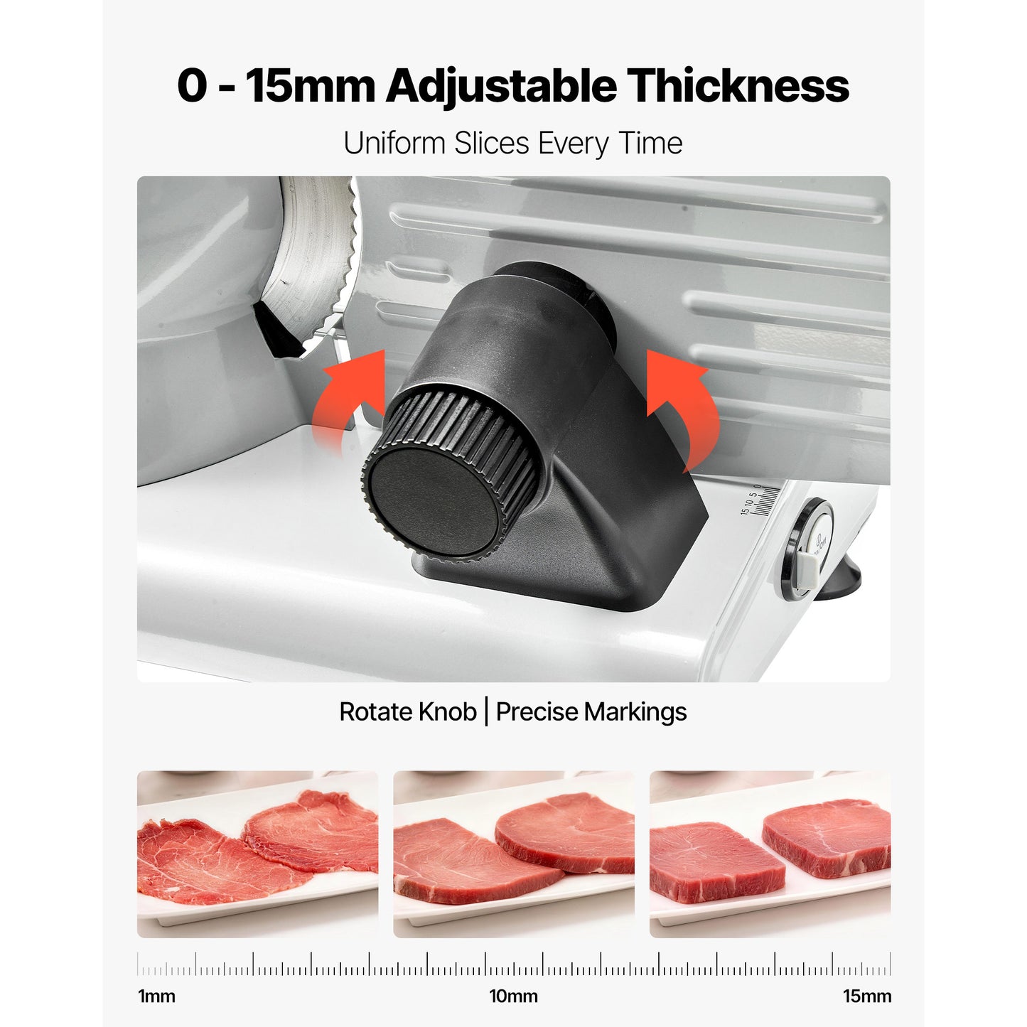Electric Meat Slicer 8.6 Inch Food Deli Slicer with Adjustable Thickness, Dual Safety Lock, 200W
