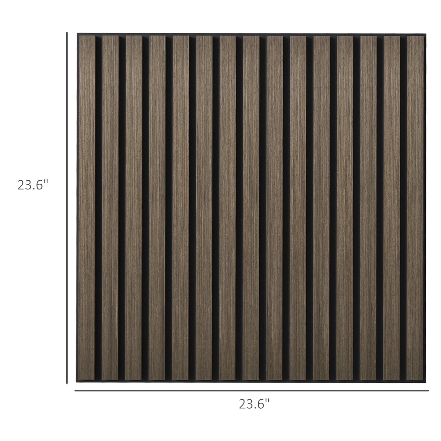Acoustic Wood Wall Panels - Sound Absorbing Slat Décor, 4 Pack - Walnut