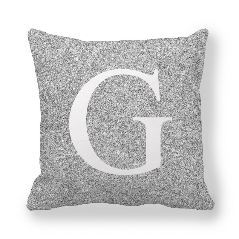 Gray Shading Encrypted English Letters Pillow Cover 45x45cm Fabric Home Decor
