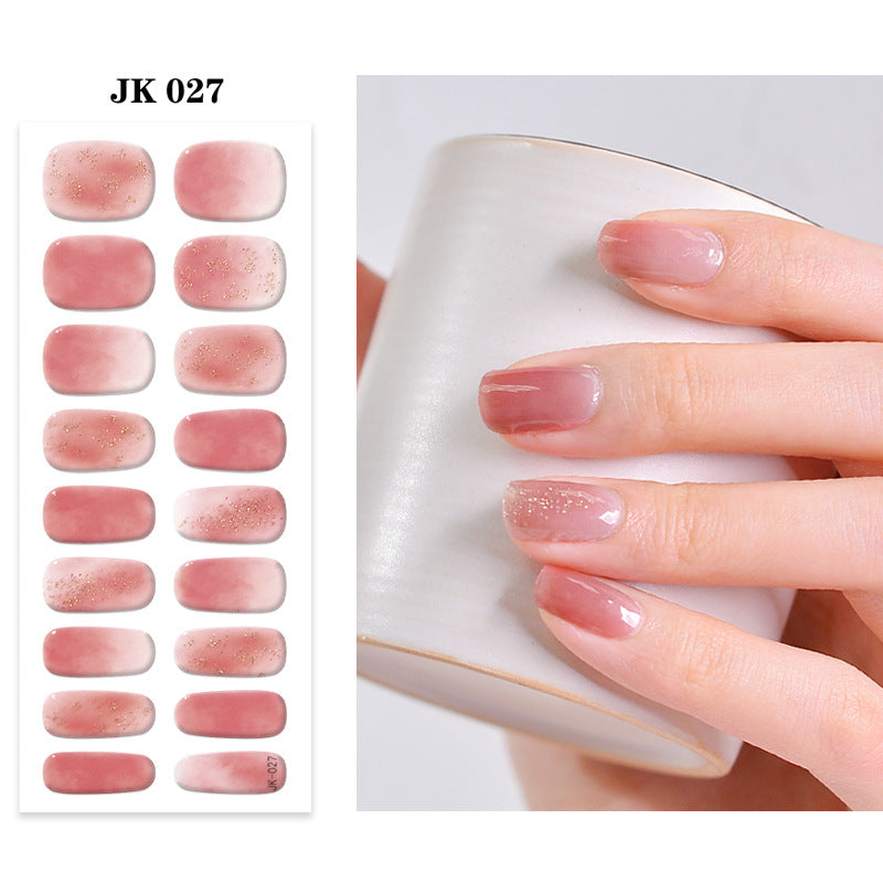 Waterproof Nail Sticker Set - Durable Semi-Baked UV Gel Art for Nails