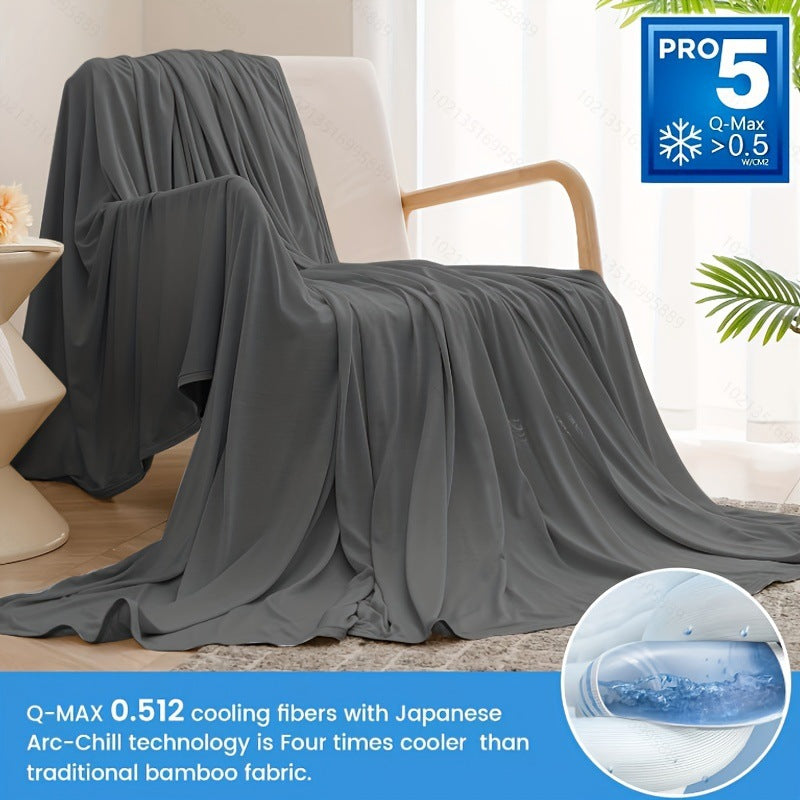 Silk Summer Quilt Nap Blanket - Light & Dark Gray, Blue Variants, Soft Bedding