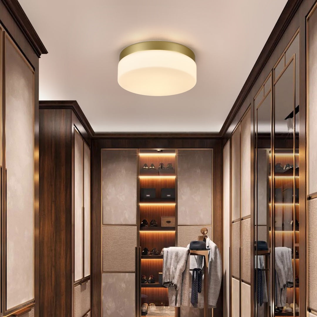 24W LED Flush Mount Ceiling Light Fixture - 12 Inch Round Gold