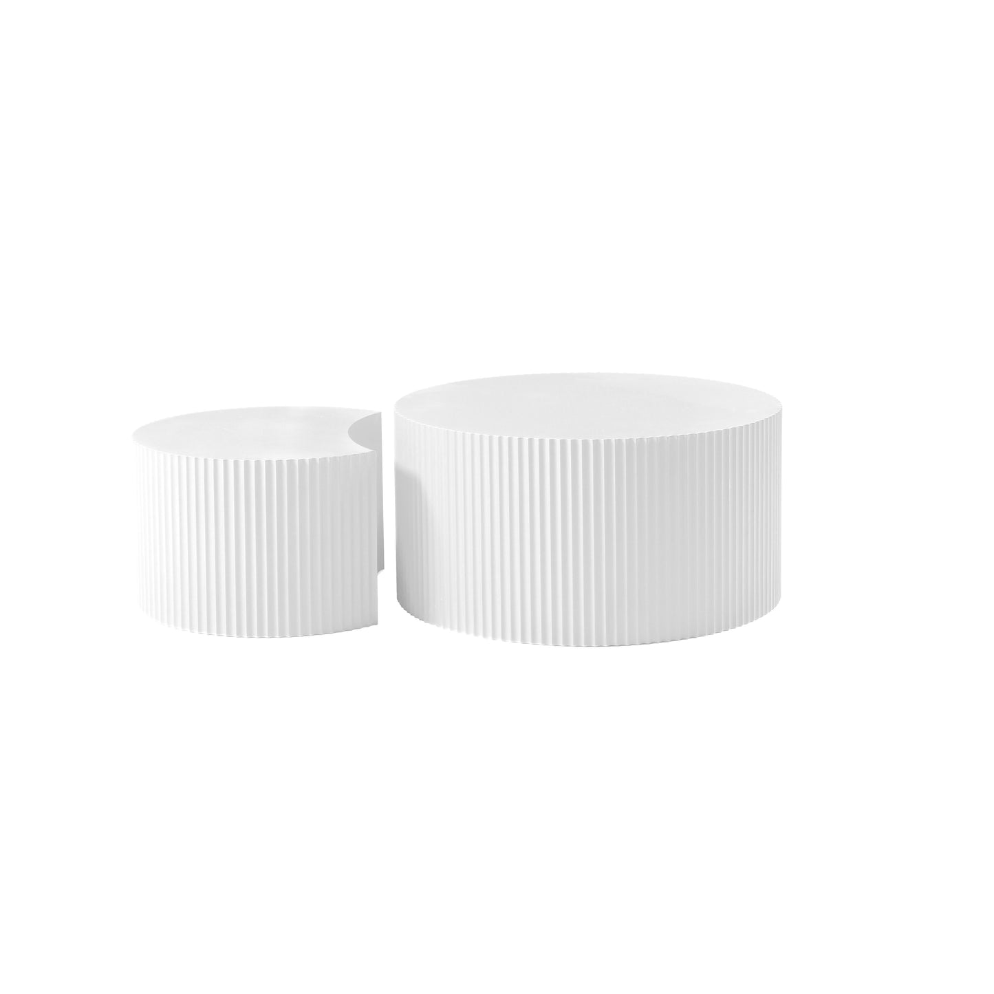 White Nesting Table Set of 2 - Handcrafted MDF Coffee Tables