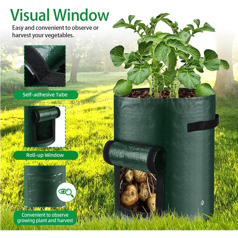10 Gallon Potato Grow Bags 6 Pack Heavy Duty Garden Plant Containers with Handles