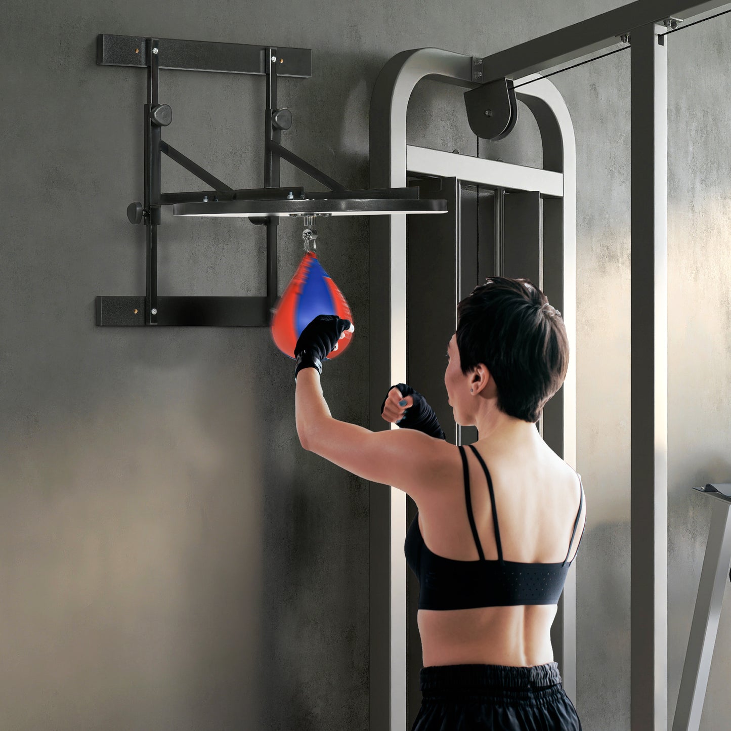 Wall-Mounted Speed Bag Platform with Adjustable Height & 360-Degree Swivel