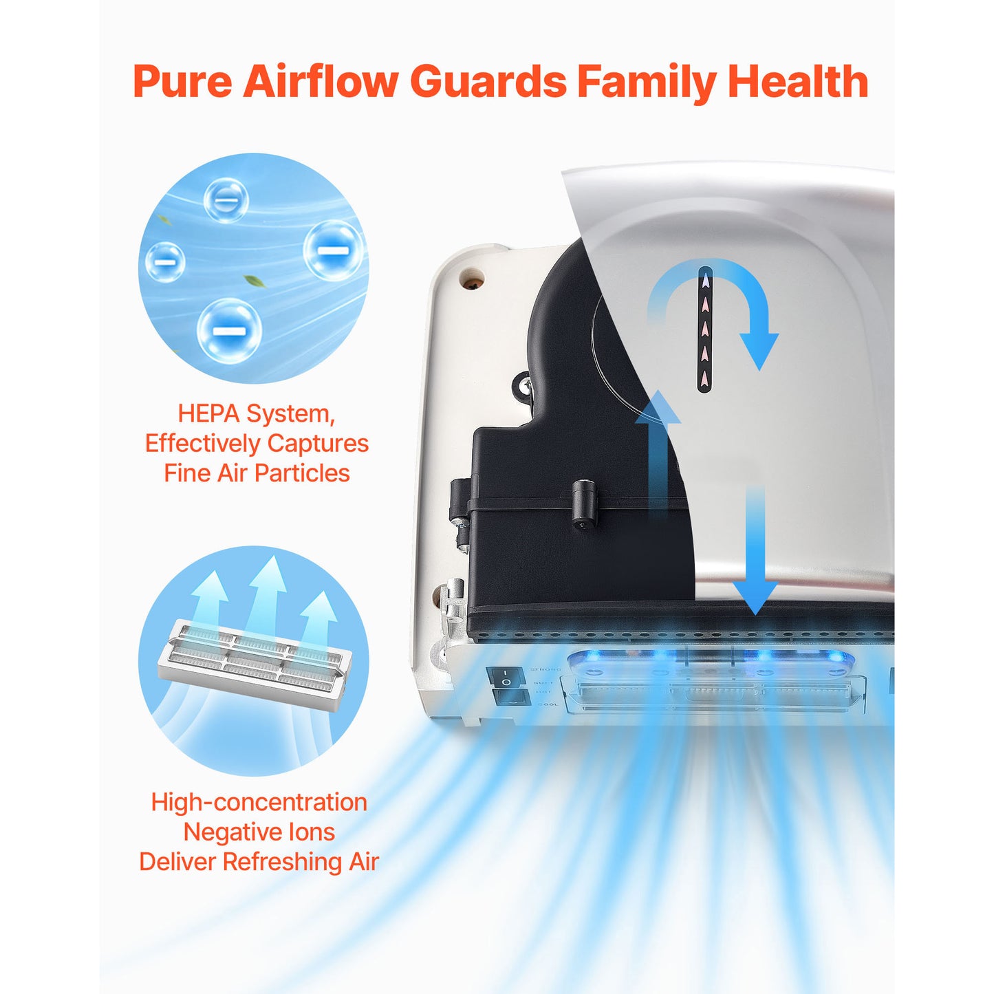 2 Pack High-Speed Bathroom Hand Dryer with HEPA Filter - Wall-Mounted 1300W Automatic Fast Drying for Home & Commercial Use