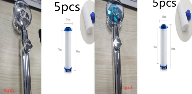 High Pressure Turbo Shower Head with Water Saving Feature & 360° Fan Extension