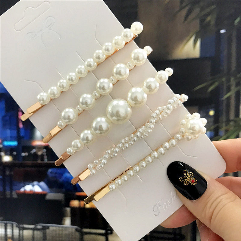 Pearl Hairpin Set Retro Handmade Hair Accessories for Women