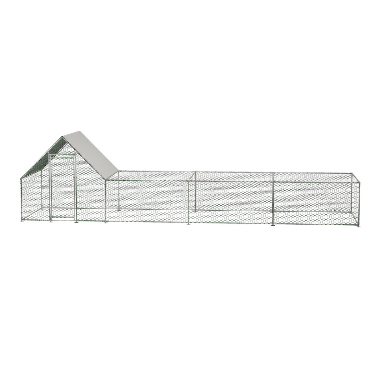 Large Metal Chicken Coop with Walk-In Run, Cover & Lockable Door - Multiple Sizes