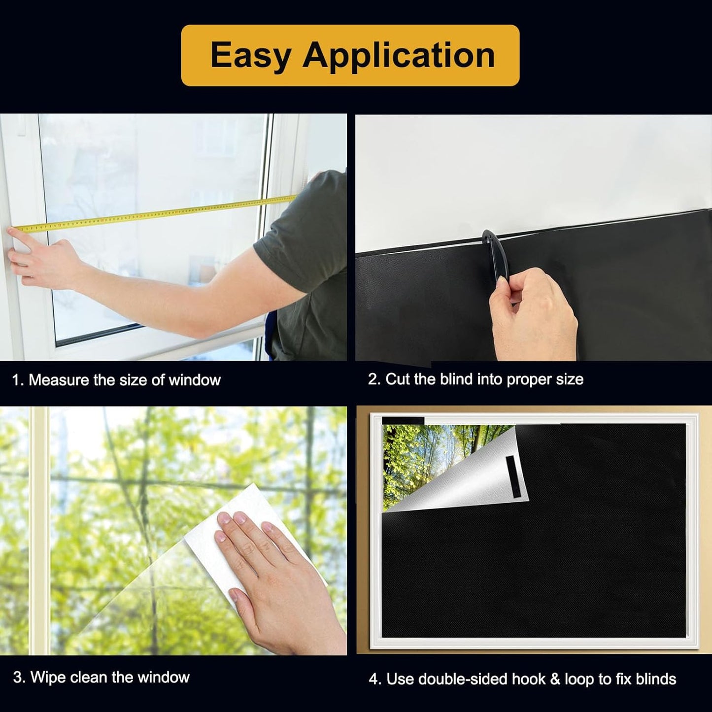 Portable Blackout Curtains - Oxford Cloth, Black